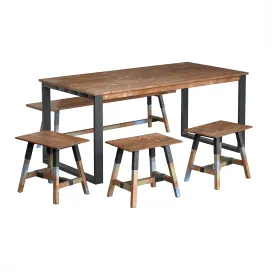 Dining table with teak array look